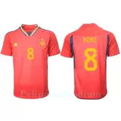 Espanja Koke 8 Pelipaita Miesten Koti MM-Kisat 2022 Espanja Koke 8 Pelipaita Miesten Koti MM-Kisat 2022