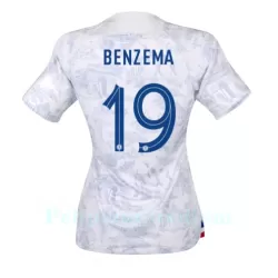 Ranska Karim Benzema 19 Pelipaita Naisten Vieras MM-Kisat 2022 Ranska Karim Benzema 19 Pelipaita Naisten Vieras MM-Kisat 2022