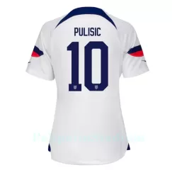USA Christian Pulisic 10 Pelipaita Naisten Koti MM-Kisat 2022 USA Christian Pulisic 10 Pelipaita Naisten Koti MM-Kisat 2022