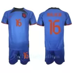 Alankomaat Tyrell Malacia 16 Pelipaita Lasten Vieras MM-Kisat 2022