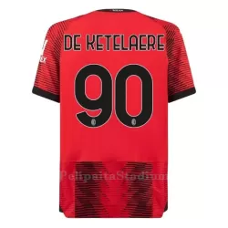 AC Milan De Ketelaere 90 Pelipaita Miesten Koti 2023-2024 AC Milan De Ketelaere 90 Pelipaita Miesten Koti 2023-2024