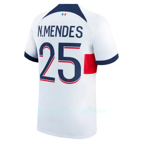 Paris Saint-Germain N.Mendes 25 Pelipaita Miesten Vieras 2023-2024