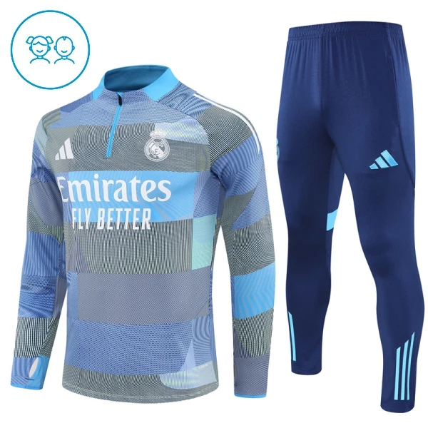 Real Madrid Lasten Harjoittelupuvut Neljännes Zip 2025-26 Sininen Real Madrid Lasten Harjoittelupuvut Neljännes Zip 2025-26 Sininen