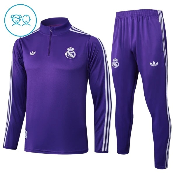 Real Madrid Lasten Harjoittelupuvut Neljännes Zip 2025-26 Violetti Real Madrid Lasten Harjoittelupuvut Neljännes Zip 2025-26 Violetti