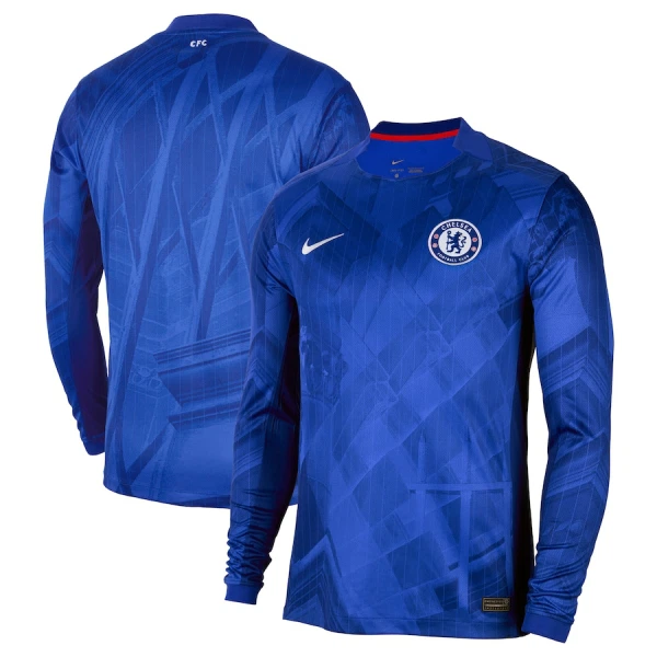 Chelsea Pitkähihainen Pelipaita Miesten Koti 2025-26 Chelsea Pitkähihainen Pelipaita Miesten Koti 2025-26