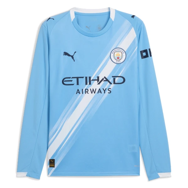 Manchester City Pitkähihainen Pelipaita Miesten Koti 2025-26 Manchester City Pitkähihainen Pelipaita Miesten Koti 2025-26