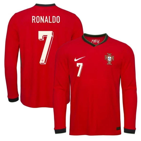 Portugali Ronaldo 7 Pitkähihainen Pelipaita Miesten Koti 2025 Portugali Ronaldo 7 Pitkähihainen Pelipaita Miesten Koti 2025