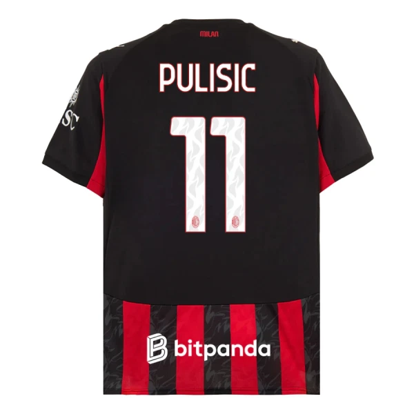 AC Milan Pulisic 11 Pelipaita Miesten Koti 2025-26 AC Milan Pulisic 11 Pelipaita Miesten Koti 2025-26