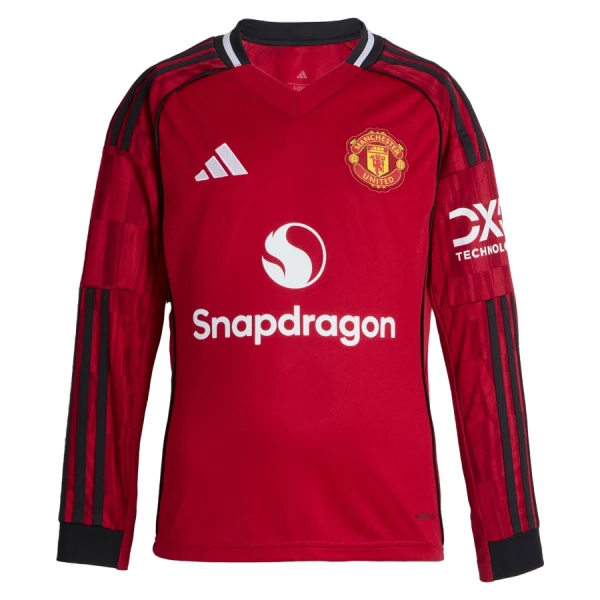 Manchester United Pitkähihainen Pelipaita Miesten Koti 2025-26 Manchester United Pitkähihainen Pelipaita Miesten Koti 2025-26