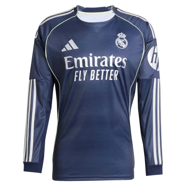 Real Madrid Pitkähihainen Pelipaita Miesten Vieras 2025-26 Real Madrid Pitkähihainen Pelipaita Miesten Vieras 2025-26