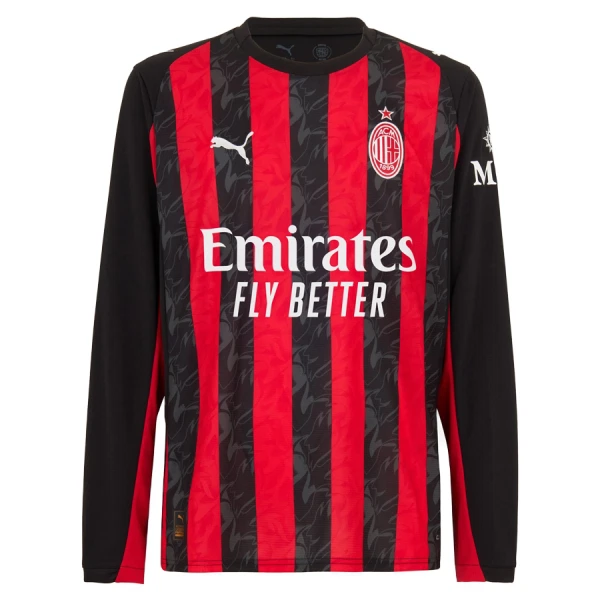 AC Milan Pitkähihainen Pelipaita Miesten Koti 2025-26 AC Milan Pitkähihainen Pelipaita Miesten Koti 2025-26