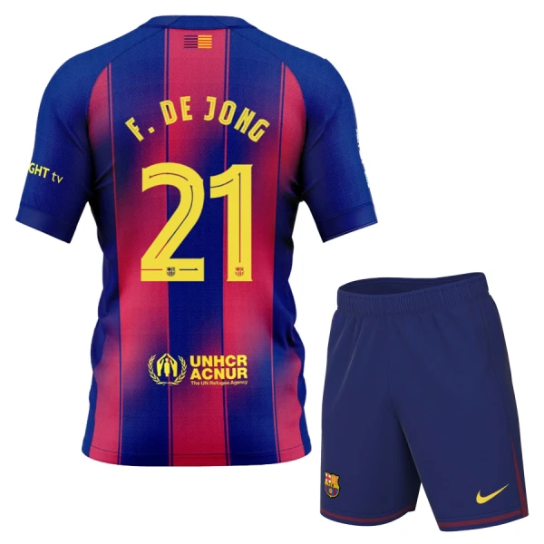 FC Barcelona Frenkie de Jong 21 Pelipaita Lasten Koti 2025-26 FC Barcelona Frenkie de Jong 21 Pelipaita Lasten Koti 2025-26