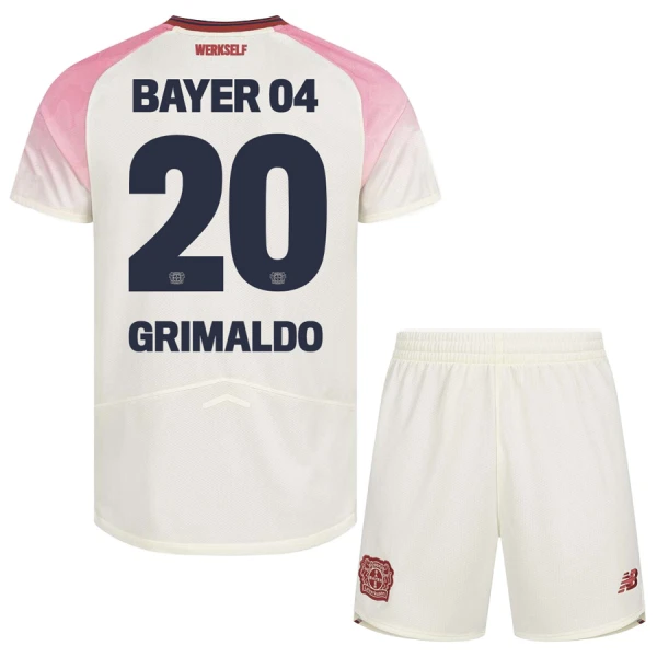 Bayer 04 Leverkusen Alejandro Grimaldo 20 Pelipaita Lasten Vieras 2025-26 Bayer 04 Leverkusen Alejandro Grimaldo 20 Pelipaita Lasten Vieras 2025-26