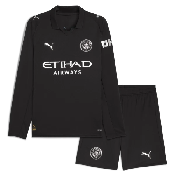 Manchester City Pitkähihainen Pelipaita Lasten Vieras 2025-26 Manchester City Pitkähihainen Pelipaita Lasten Vieras 2025-26