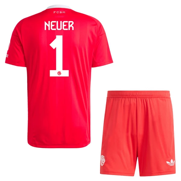 FC Bayern München Neuer 1 Maalivahdin Pelipaita Lasten 2025-26 Punainen FC Bayern München Neuer 1 Maalivahdin Pelipaita Lasten 2025-26 Punainen