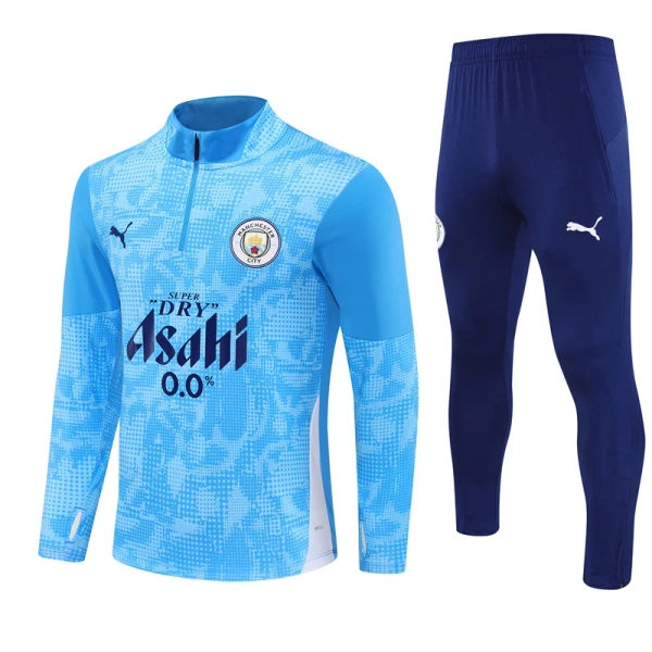 Manchester City Miesten Harjoittelupuvut Neljännes Zip 2025-26 Sininen