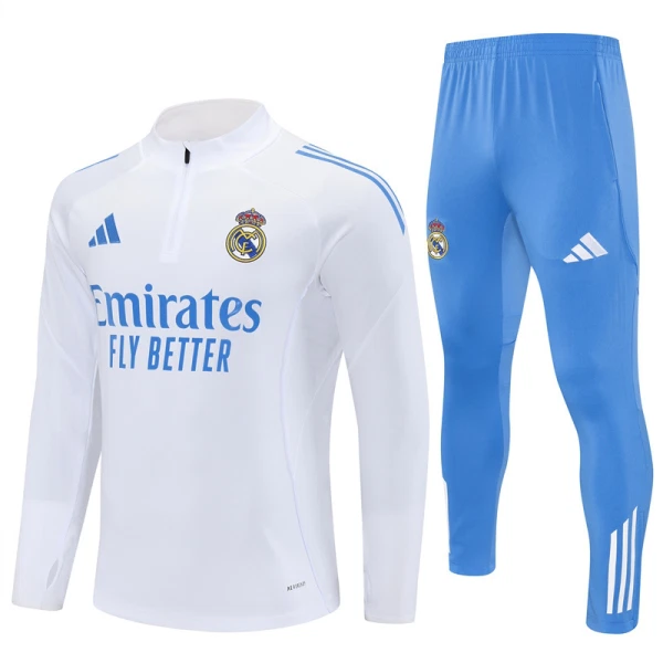Real Madrid Miesten Harjoittelupuvut Neljännes Zip 2025-26 Valkoinen