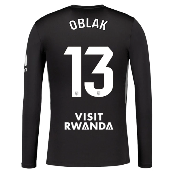 Atlético Madrid Oblak 13 Maalivahdin Pelipaita Miesten 2025-26 Musta Pitkähihainen