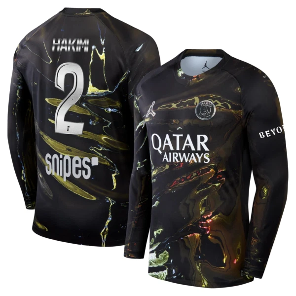 Paris Saint-Germain Hakimi 2 Night Edition Pitkähihainen Pelipaita Miesten 2025-26