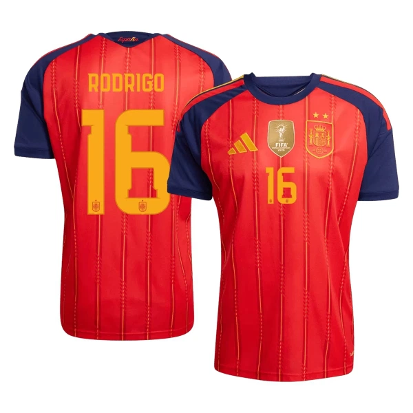 Espanja 2 Stars Rodrigo 16 Pelipaita Miesten Koti MM-Kisat 2026 Espanja 2 Stars Rodrigo 16 Pelipaita Miesten Koti MM-Kisat 2026