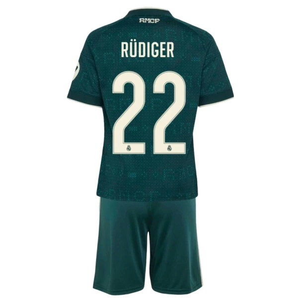 Real Madrid Rudiger 22 Pelipaita Lasten Vieras 2026-27 Real Madrid Rudiger 22 Pelipaita Lasten Vieras 2026-27
