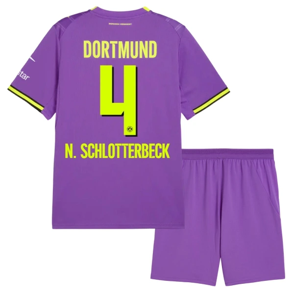 Borussia Dortmund N. Schlotterbeck 4 Pelipaita Lasten Kolmas 2026-27 Borussia Dortmund N. Schlotterbeck 4 Pelipaita Lasten Kolmas 2026-27